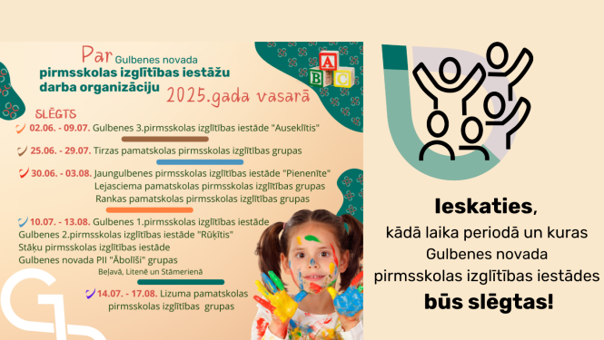Attēls: par pirmsskolu darbu 2025.gada vasarā