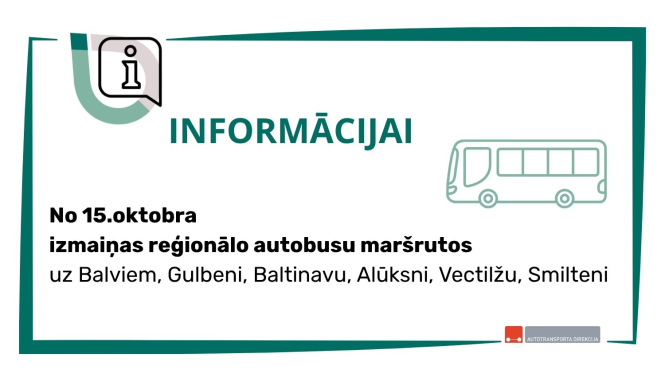 Attēls: No 15. oktobra izmaiņas reģionālo autobusu maršrutos