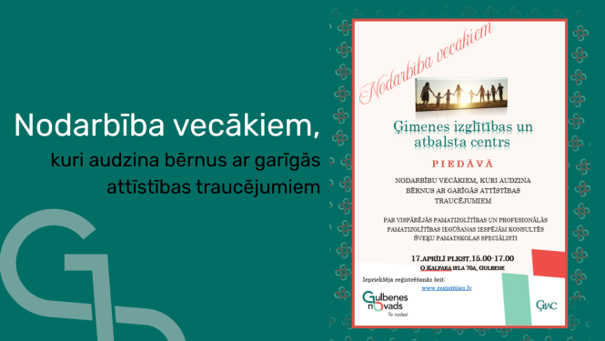 Attēls: nodarbības  vecākiem, kuri audzina bērnus ar garīgās attīstības traucējumiem