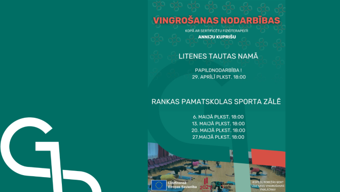 Attēls: vingrošanas nodarbības Gulbenes novadā maijā