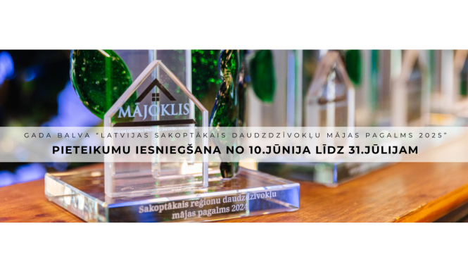 Attēls: Izsludināts konkurss “Gada balva “Latvijas sakoptākais daudzdzīvokļu mājas pagalms 2025””
