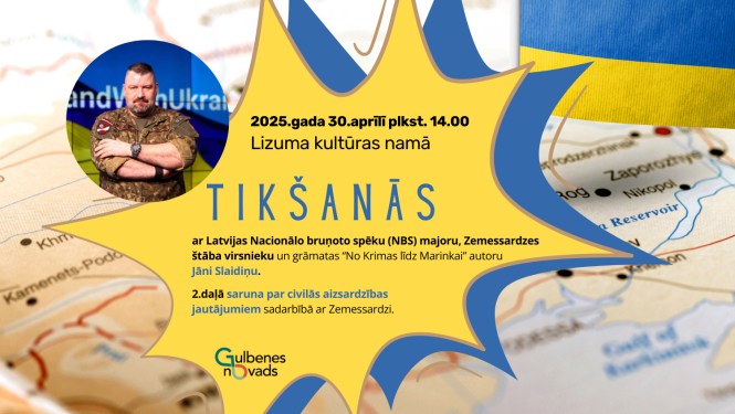 Attēls: Tikšanās ar zemessardzes majoru un grāmatas “No Krimas līdz Marinkai” autoru Jāni Slaidiņu