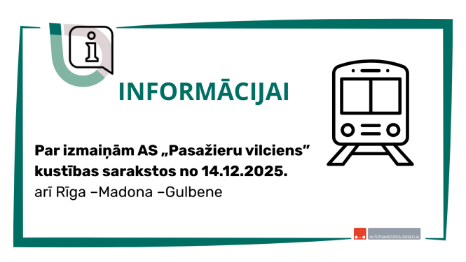 Attēls: par vilcienu kustības sarakstiem