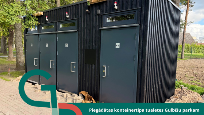 Attēls: piegādātas tualetes Gulbīšu parkam