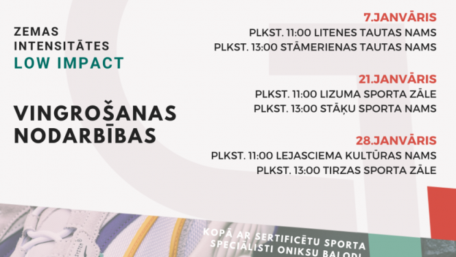 Attēls: bezmaksas vingrošanas nodarbības janvārī