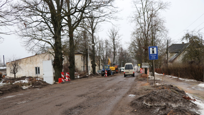 Gulbene: būvdarbi Brīvības ielā