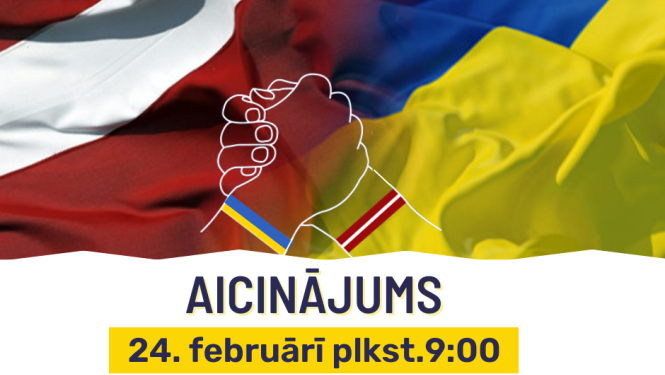 Attēls: klusuma brīdis Ukrainai 24.02.