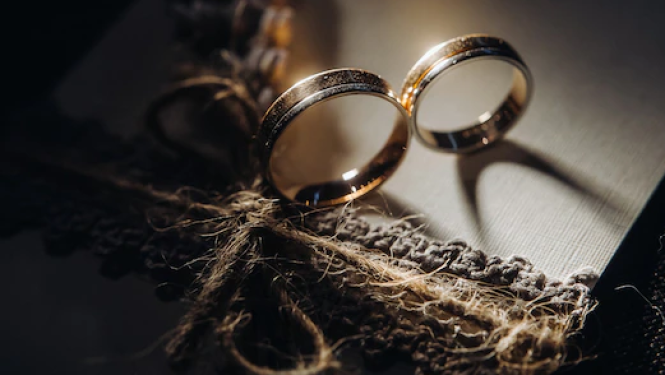 Attēls ar laulību gredzeniem