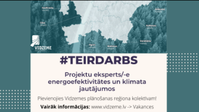 Vakance Vidzemes plānošanas reģionā projektu ekspertam
