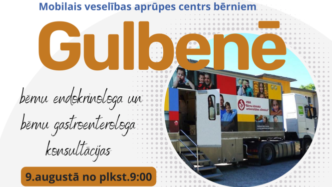 Vizuālis: mobilais veselības centrs bērniem augustā būs Gulbenē