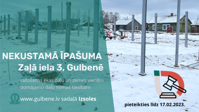 Attēls ar Zaļās ielas izsoles informāciju