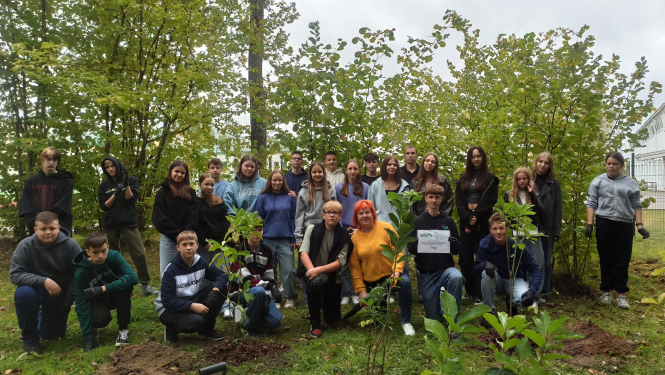 Attēls: jaunieši “Meža dienu 2024” ietvaros veido parka ārmalas apstādījumus