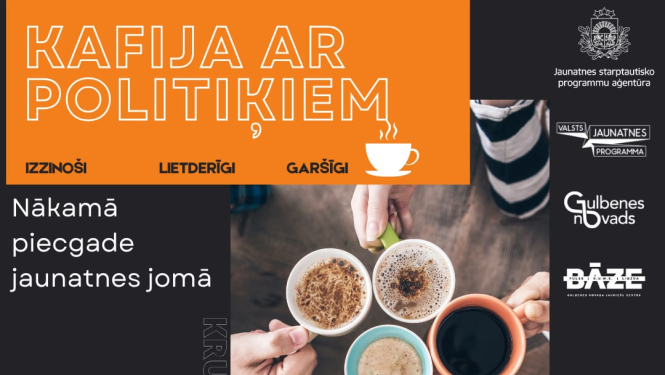 Attēls: Kafija ar politiķiem jauniešu centrā Bāze