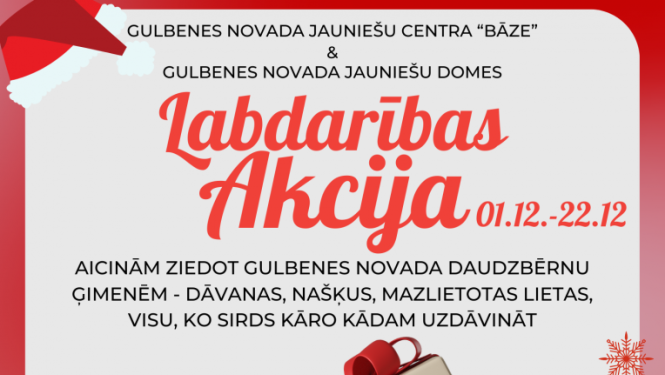 Attēls: labdarības akcija ziedojot daudzbērnu ģimenēm