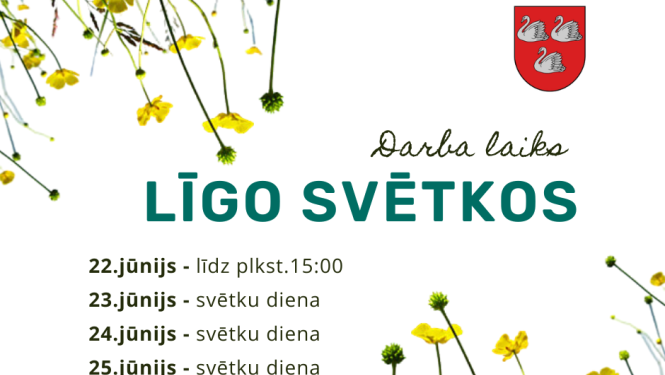 Pašvaldības darba laiks Līgo svētkos