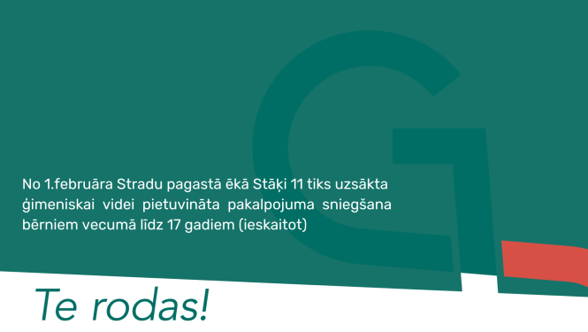 Attēls ar informāciju par jaunu sociālo pakalpojumu