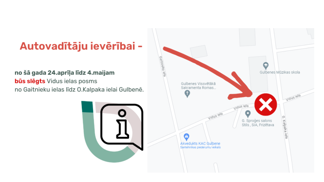 Attēls: Autovadītāju ievērībai satiksmes ierobežojumi