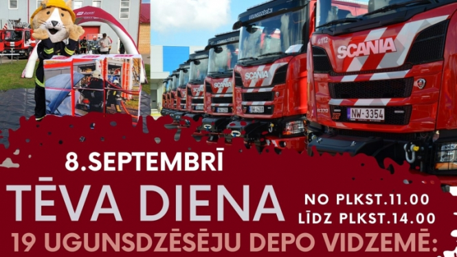Attēls:  aicina apciemot kādu no 19 ugunsdzēsības depo Vidzemē