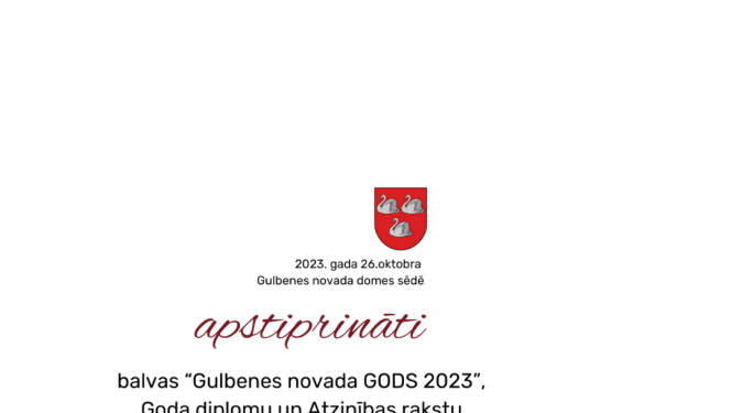 Apstiprināti GN apbalvojamie 18.noevmbrī