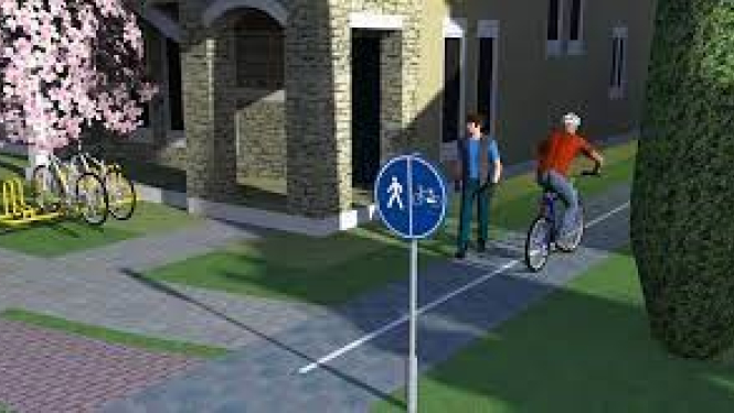 Ceļu satiksmes noteikumi 417. zīme  "Kopīgs gājēju un velosipēdu ceļš"
