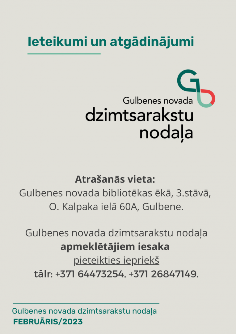 Gulbenes novada dzimtsarakstu nodaļas statistika par februāri, 2023