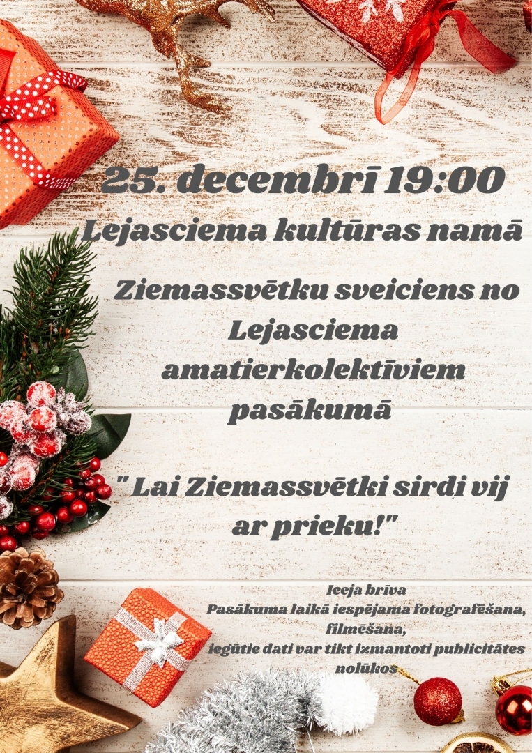 Attēls Lejasciema kultūras namā Ziemassvētku sveiciens no amatierkolektīviem pasākumā “Lai Ziemassvētki sirdi vij ar prieku”