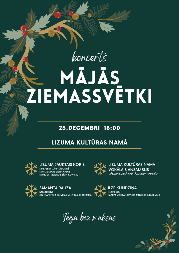 Attēls Lizuma kultūras namā Lizuma jauktā kora Ziemassvētku koncerts "Mājās Ziemassvētki"
