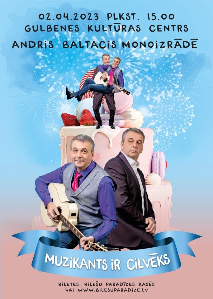 Attēls: Gulbenes kultūras centrā A.Baltača monoizrāde &quot;Muzikants ir cilvēks&quot;.