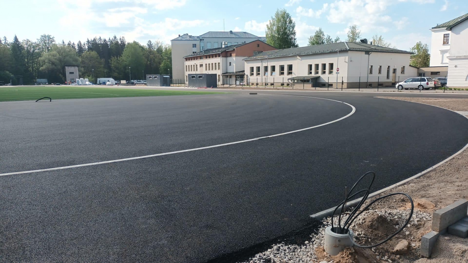 Attēls: Skolas ielas stadiona pārbūves darbi