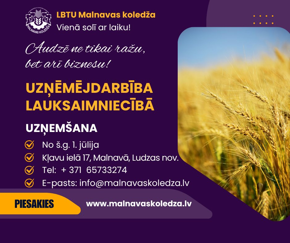 Malnavas koledža aicina studēt