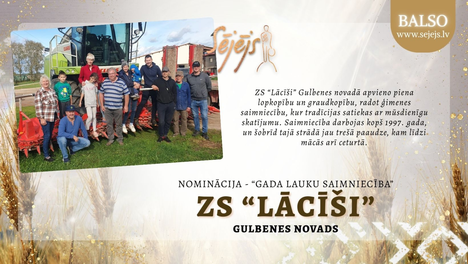 Attēls: Nebijusi iespēja – sabiedrības balsojums par konkursa “Sējējs” nominantiem!
