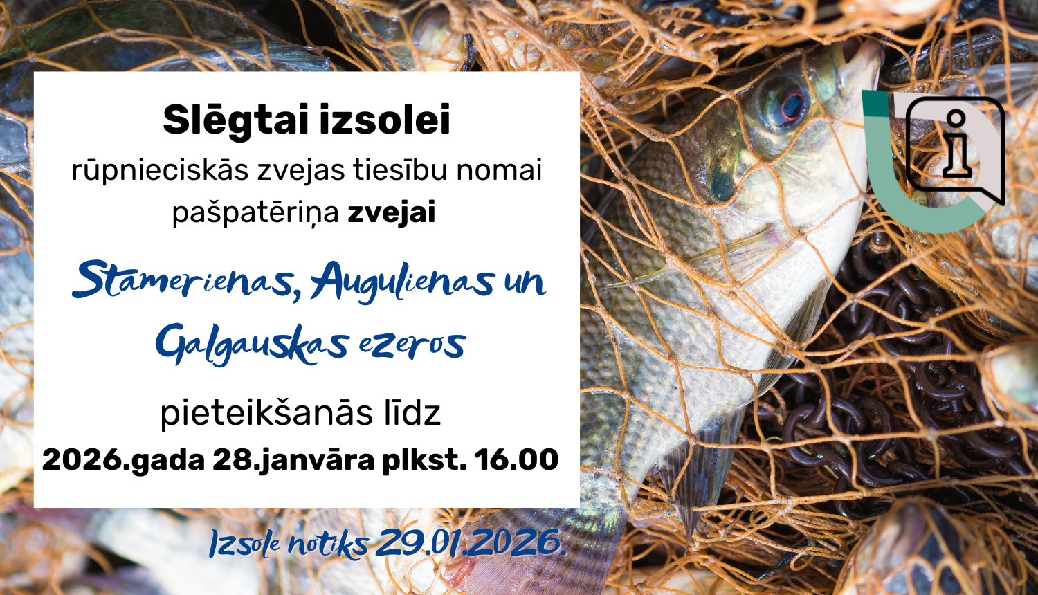 Attēls: Rūpnieciskās zvejas tiesību nomas iegūšana 2026.gadam Gulbenes novada ezeros