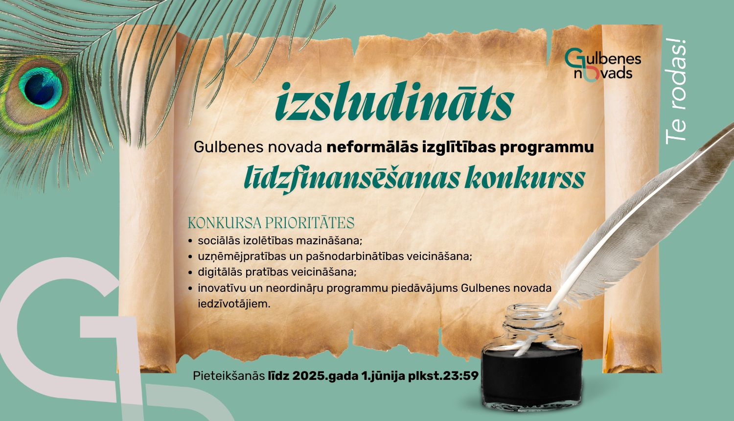 Attēls: izsludināts Gulbenes novada neformālās izglītības programmu līdzfinansēšanas konkurss