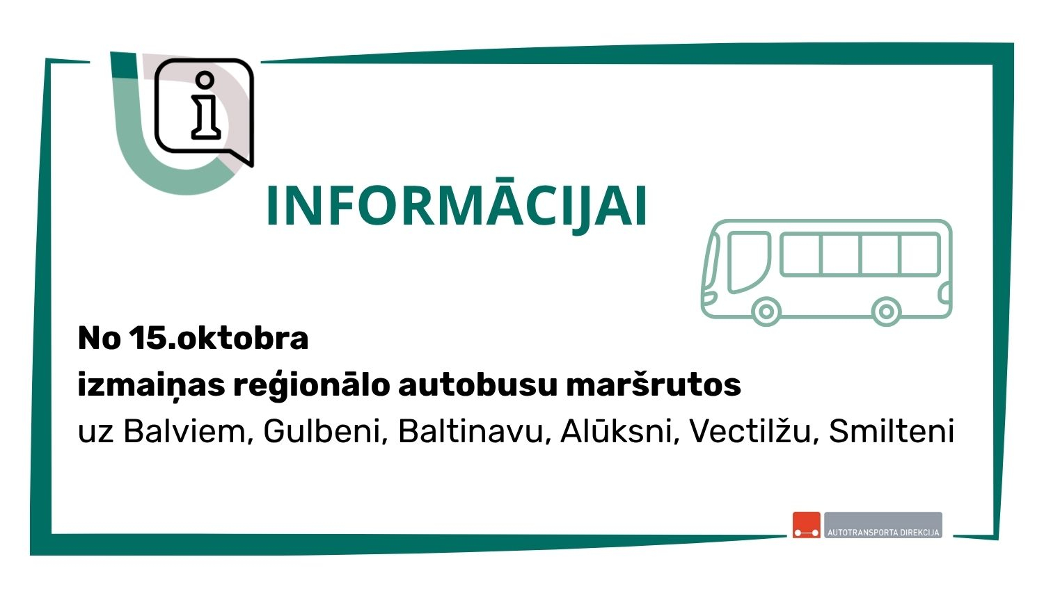 Attēls: No 15. oktobra izmaiņas reģionālo autobusu maršrutos