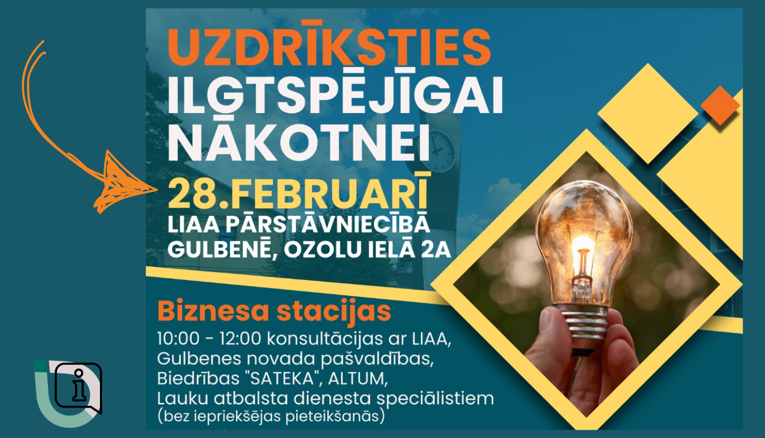 Attēls: pasākums "Uzdrīksties ilgtspējīgai nākotnei", kas ir vērsts uz ilgtspējīgas attīstības veicināšanu un resursu efektīvu izmantošanu reģionā.