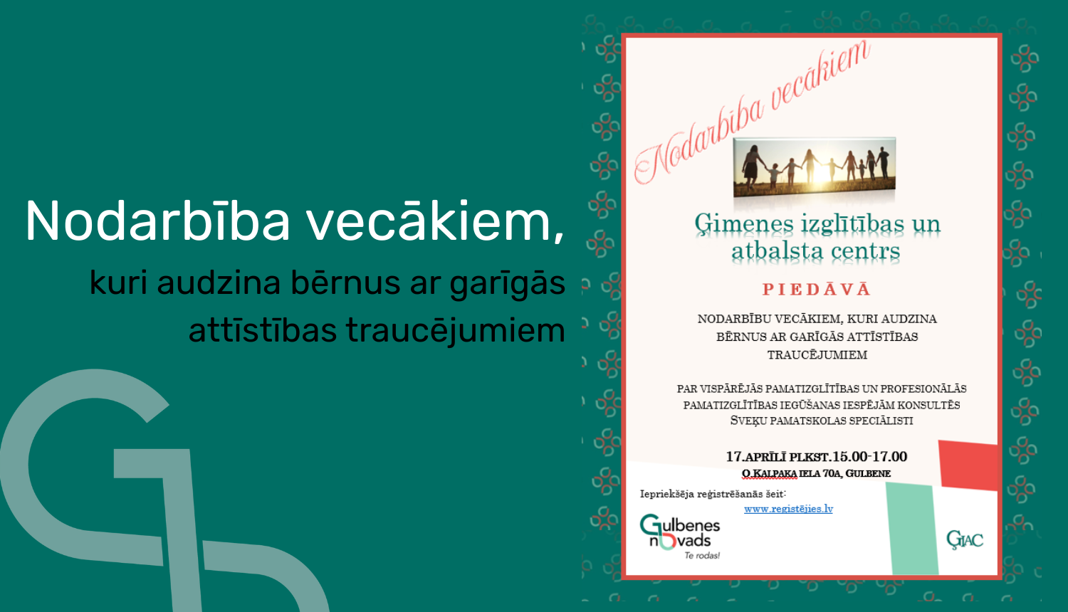 Attēls: nodarbības  vecākiem, kuri audzina bērnus ar garīgās attīstības traucējumiem