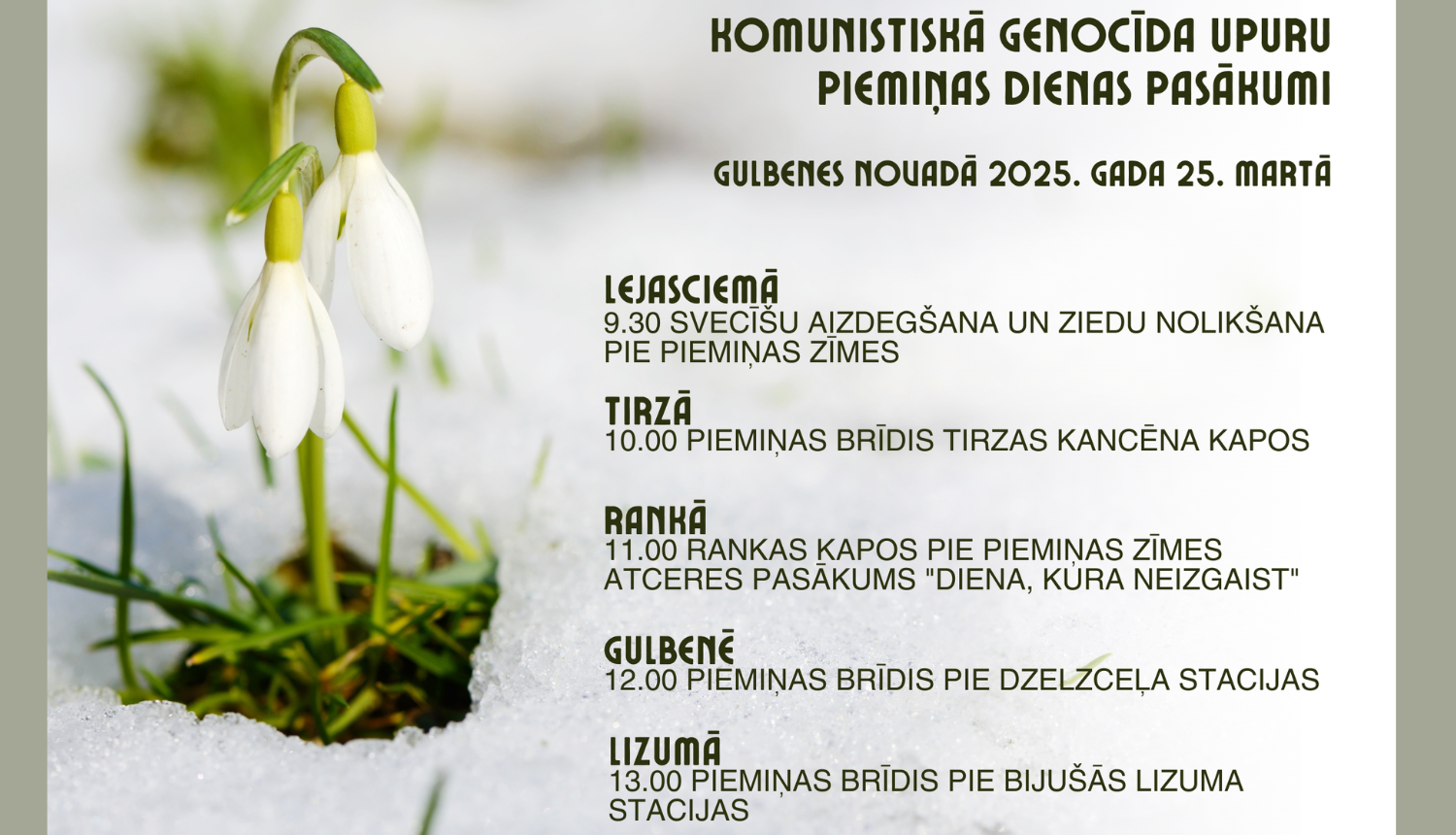 Attēls: Komunistiskā genocīda upuru piemiņas dienas pasākumi Gulbenes novadā 25. martā