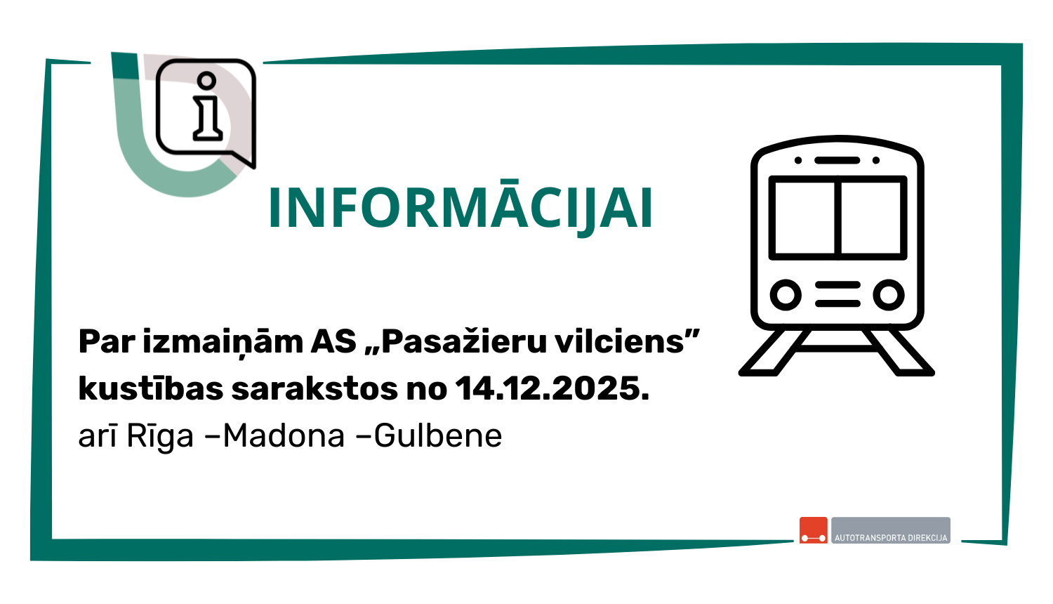 Attēls: par vilcienu kustības sarakstiem