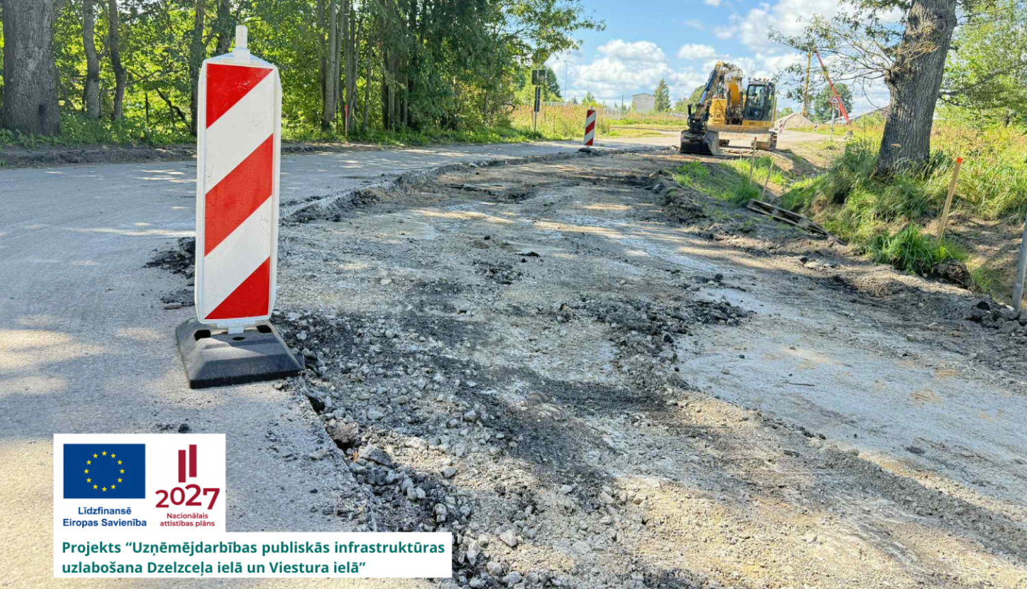 Attēls: Dzelzceļa ielas būvdarbi