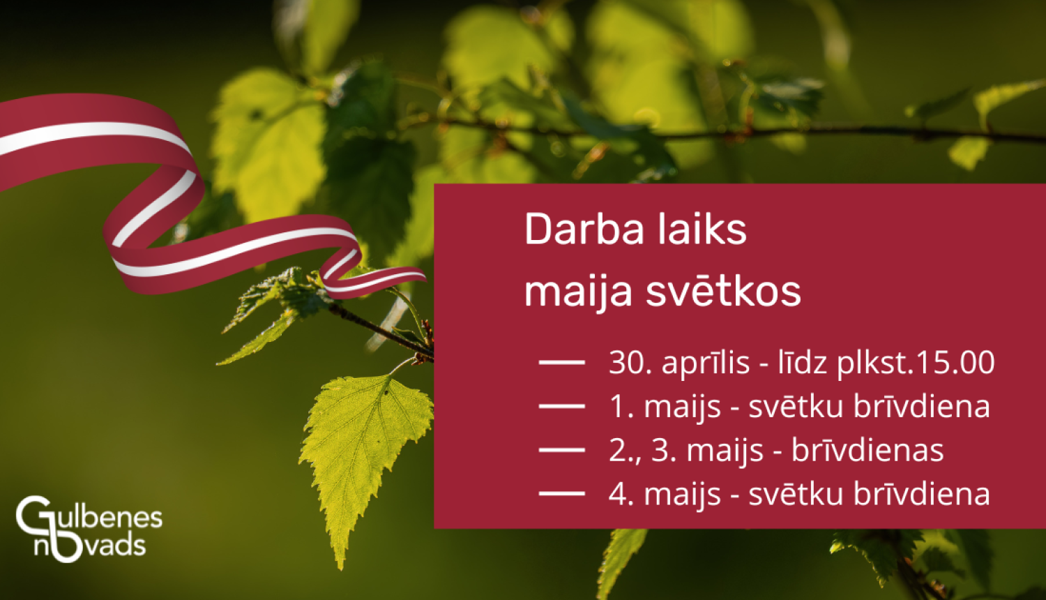 Attēls: darba laiks maija svētkos