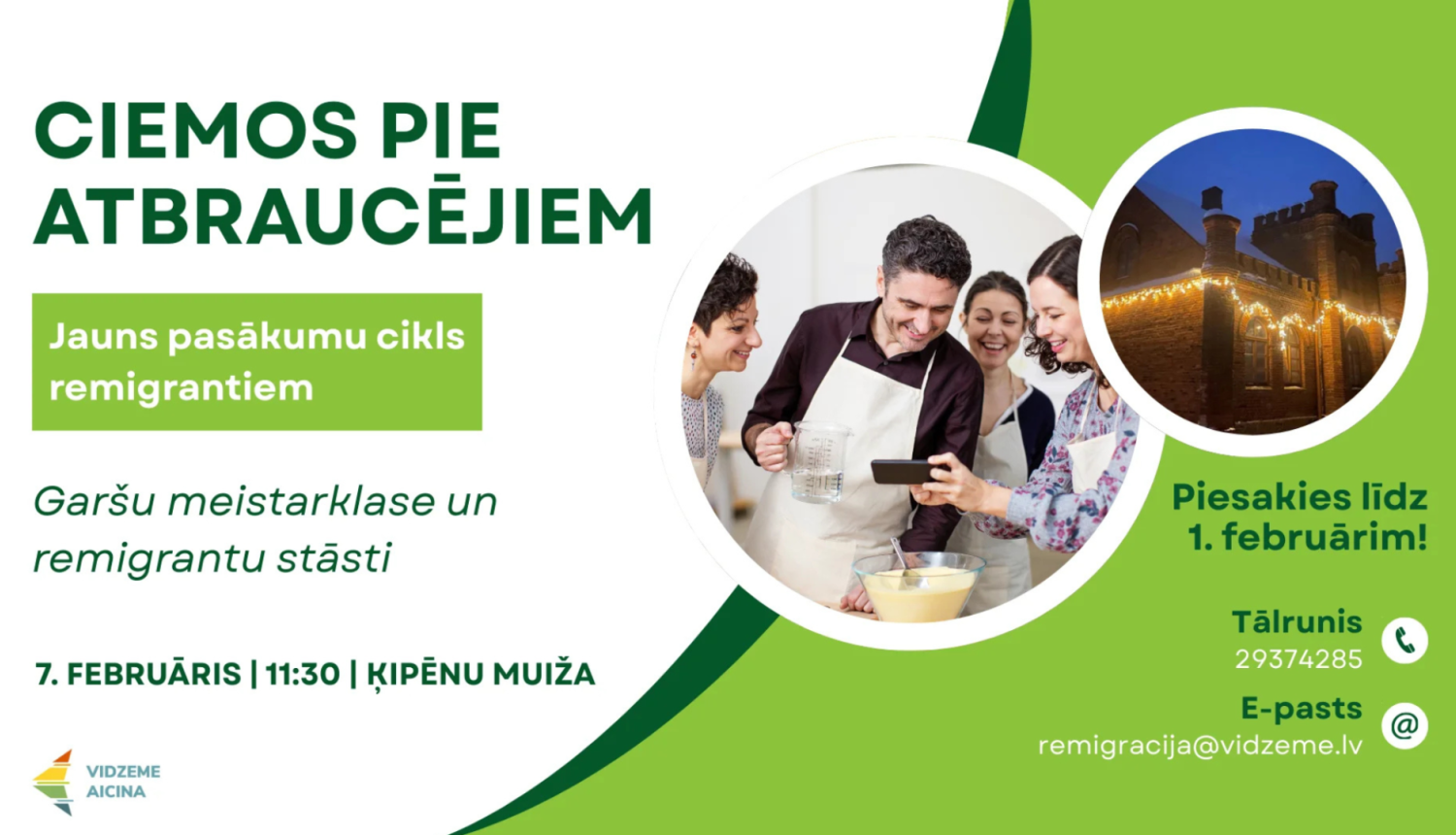 Attēls: Jauns pasākumu cikls remigrantiem “Ciemos pie atbraucējiem” startē Ķipēnu muižā!