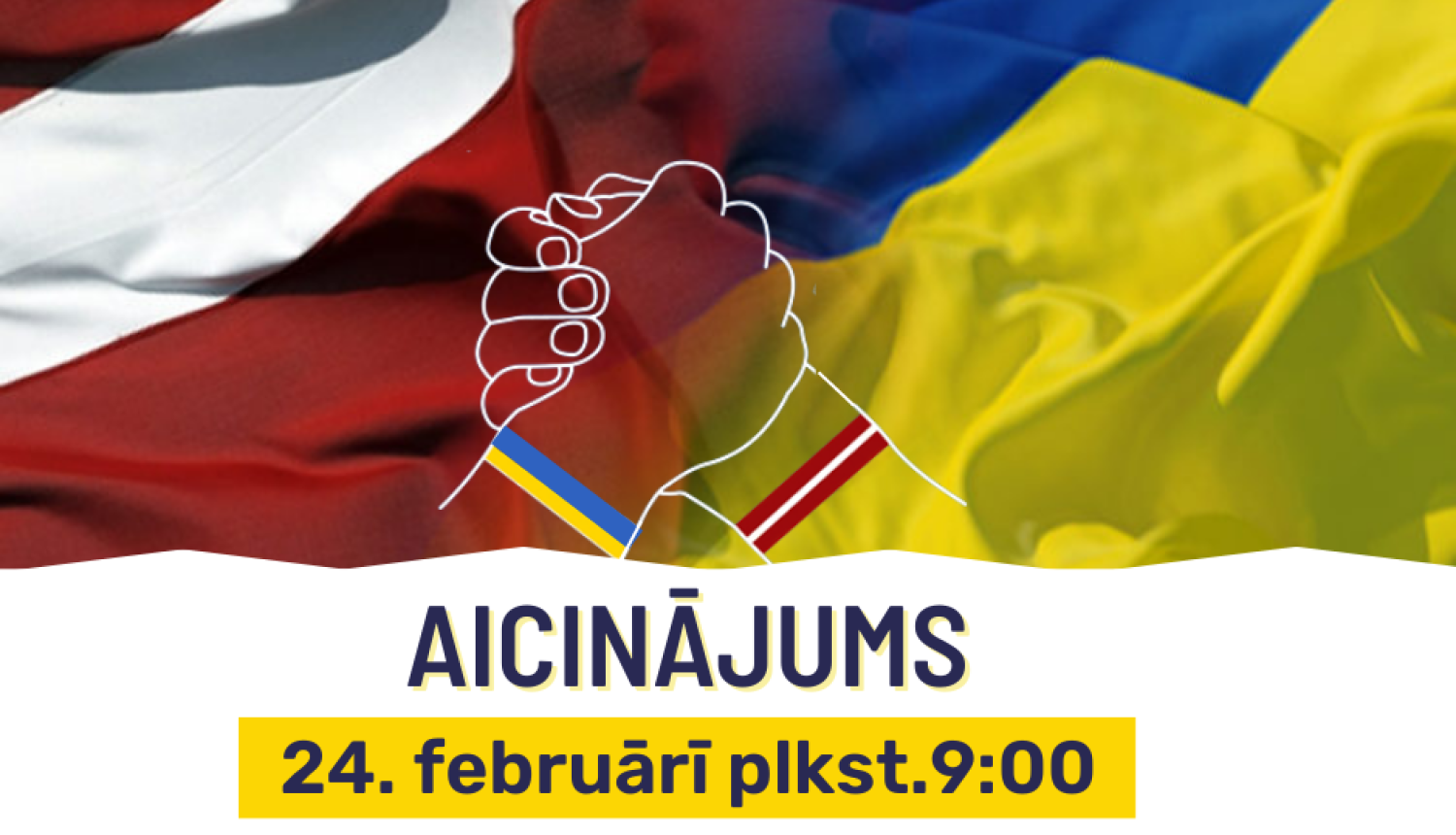 Attēls: klusuma brīdis Ukrainai 24.02.