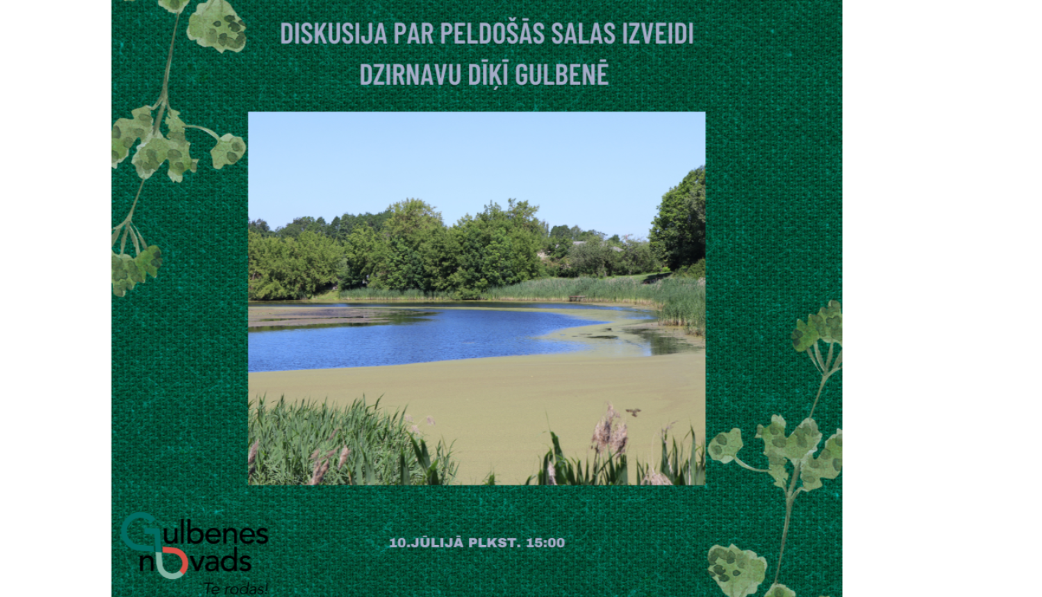 Afiša: aicina uz diskusiju par Dzirnavu dīķi