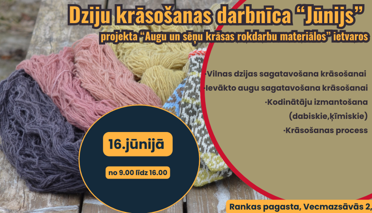 attēls: Augu un sēņu krāsas rokdarbu materiālos