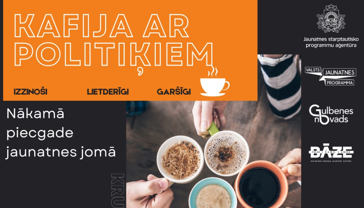 Attēls: Kafija ar politiķiem jauniešu centrā Bāze