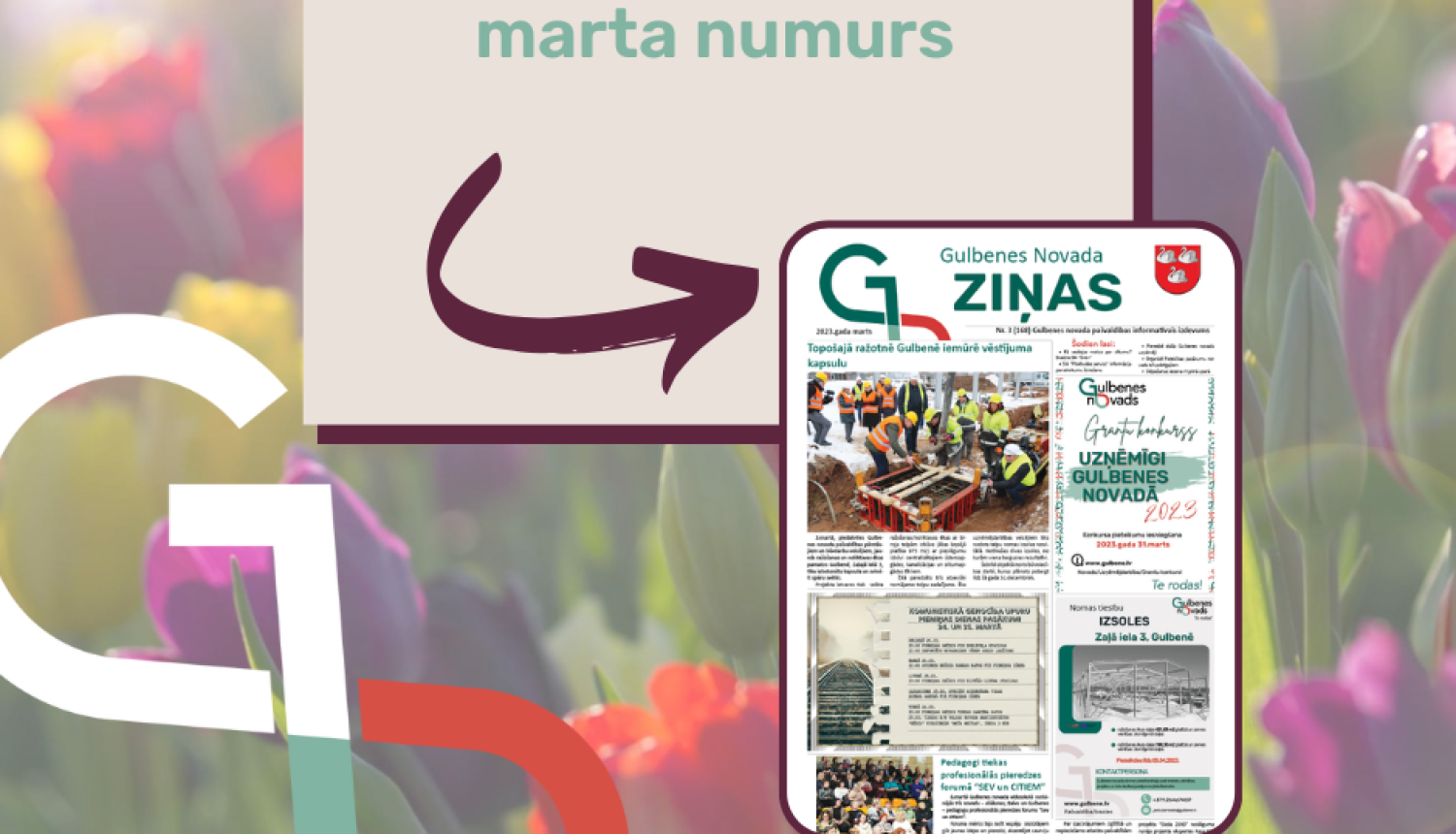Vizuālis iznācis Gulbenes novada ziņas marta numurs