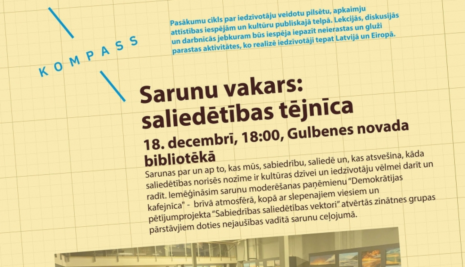 Attēls: Aicina uz sarunu vakaru