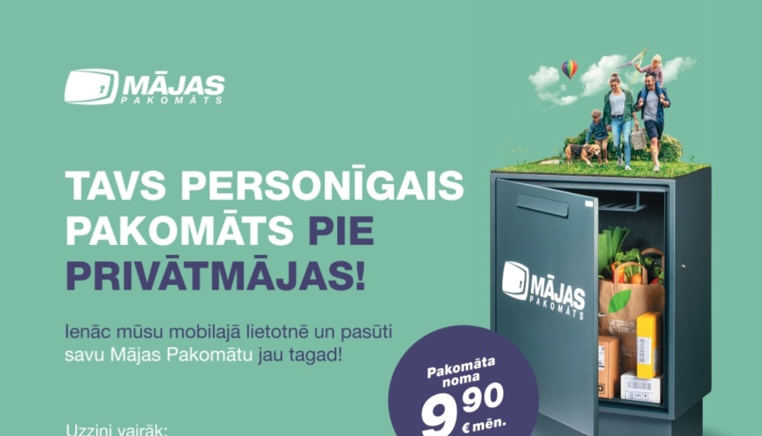 Attēls: Latvijas pasta piedāvājums personīgajam pakomātam