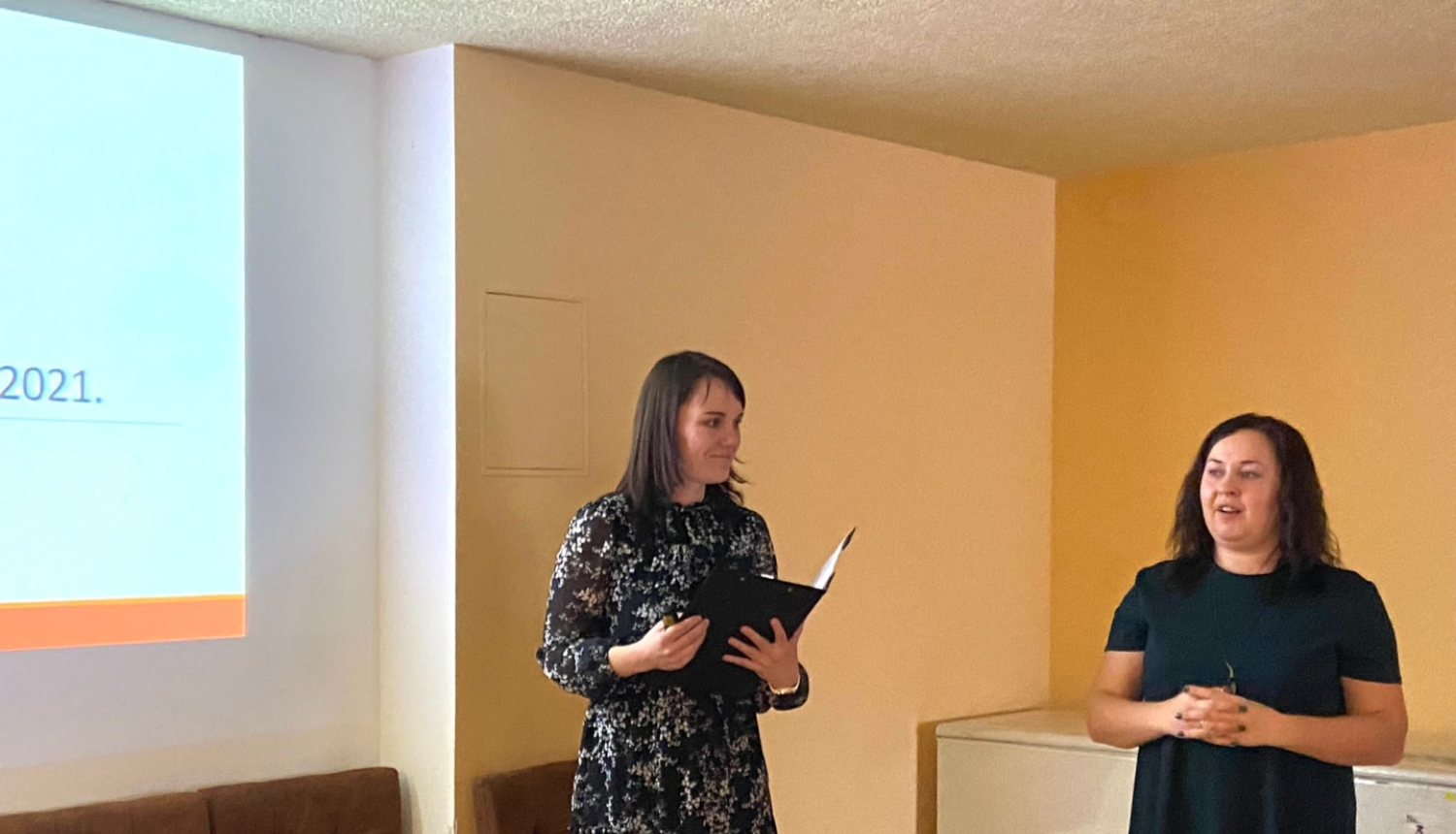 Attēls: Projekta noslēguma pasākums Gulbenē, runā Rūta Bokta, Reģionālā mācību centra vadītāja