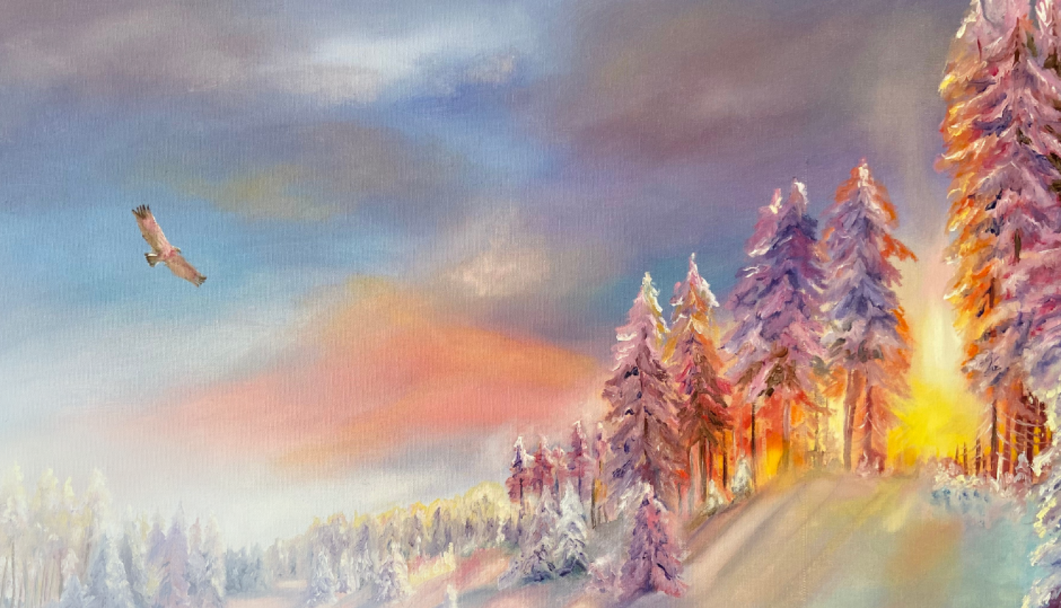 Gulbenes novada bibliotēkā Sandra Semenkovičas gleznu izstāde